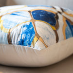 Geometric Blue and Gold Pillow Cover