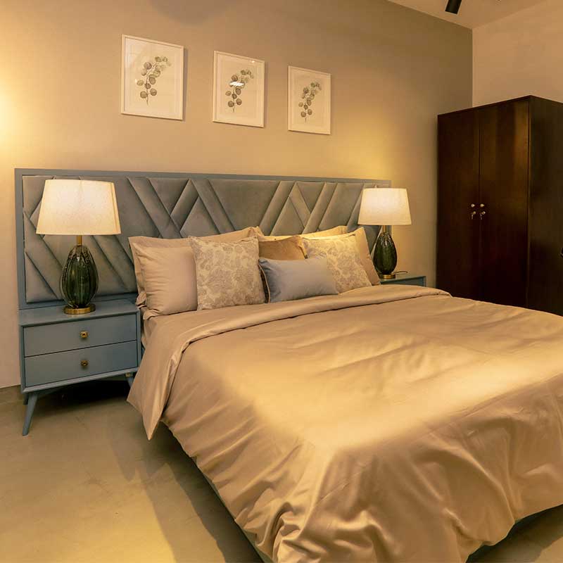 Brooklyn Bed & Two Bedside Cupboards