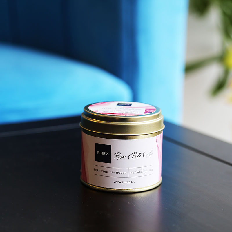 Rose and Patchouli Tin Candle