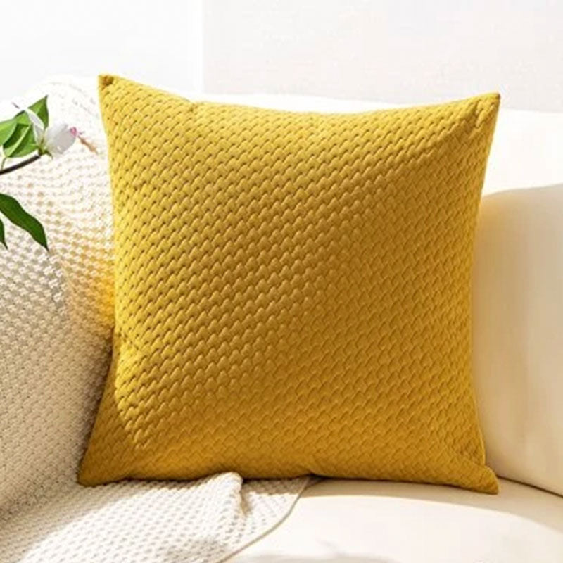 Yellow Solid Throw Pillow Cover