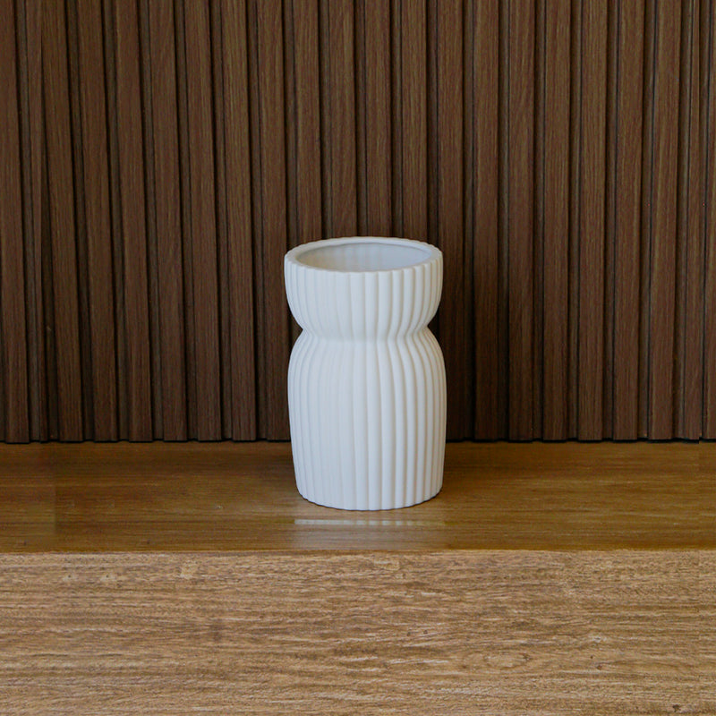 Ribbed Ceramic Vase