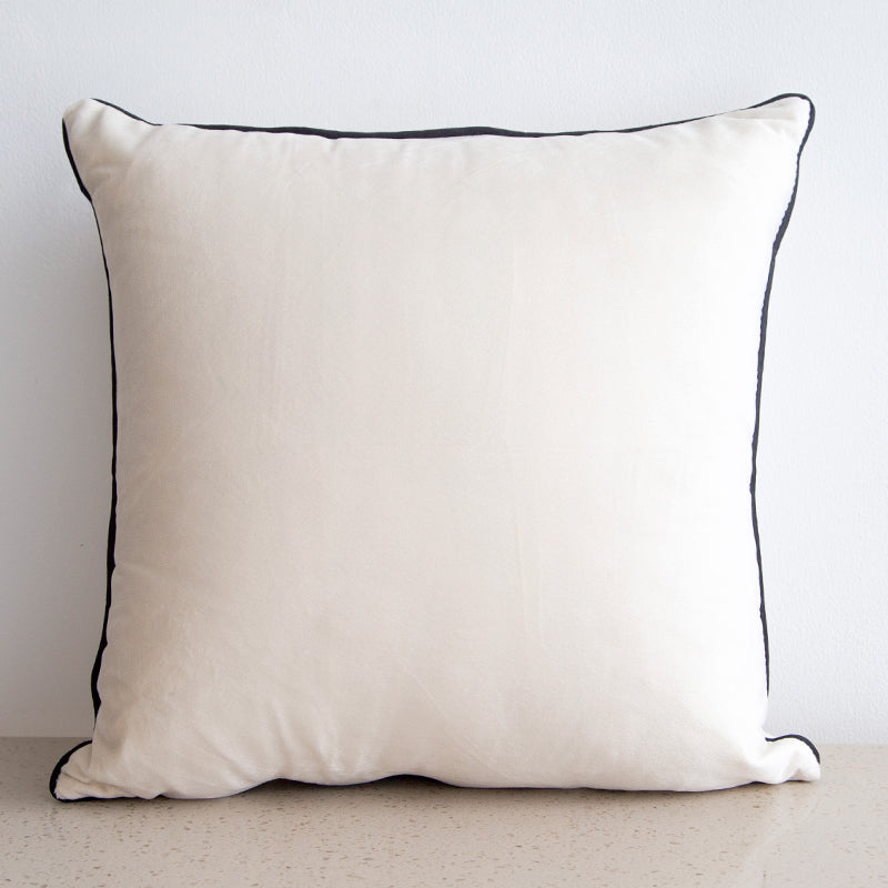 Celeste Cream And Black Lumbar Pillow Plain White Pillow Cover