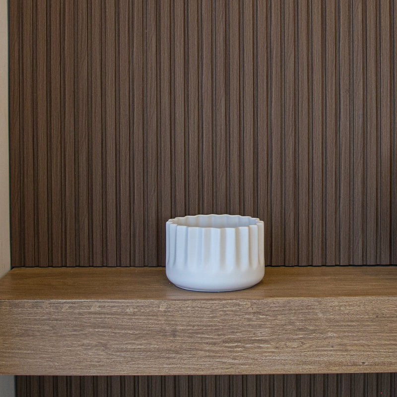 White Stripe Ceramic Vase