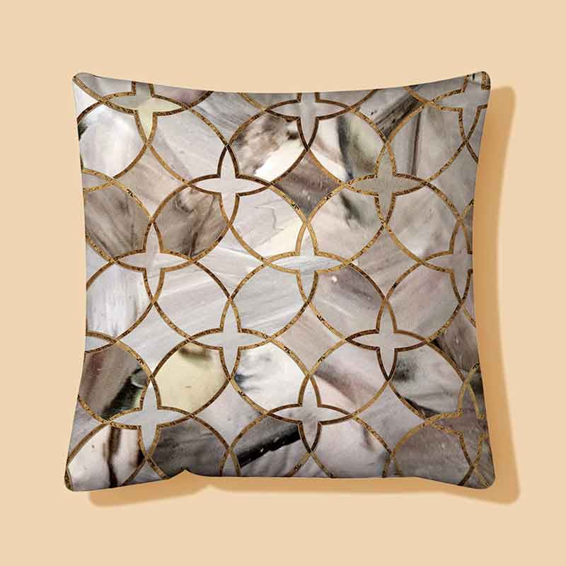 Geometric Pattern Brown Pillow Cover
