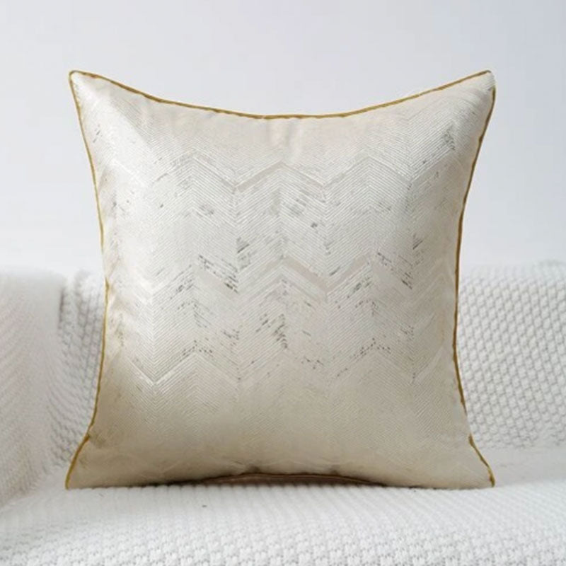 Jacquard Beige Pillow Cover